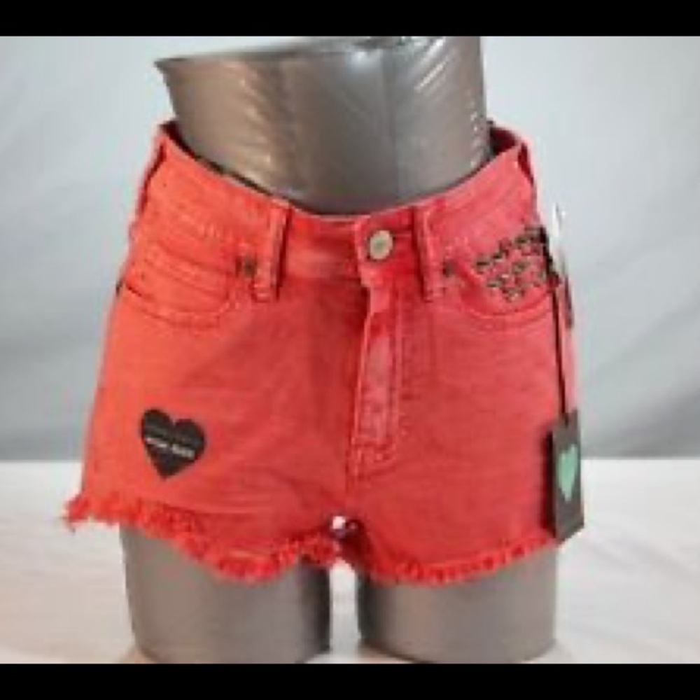 Jean shorts-red